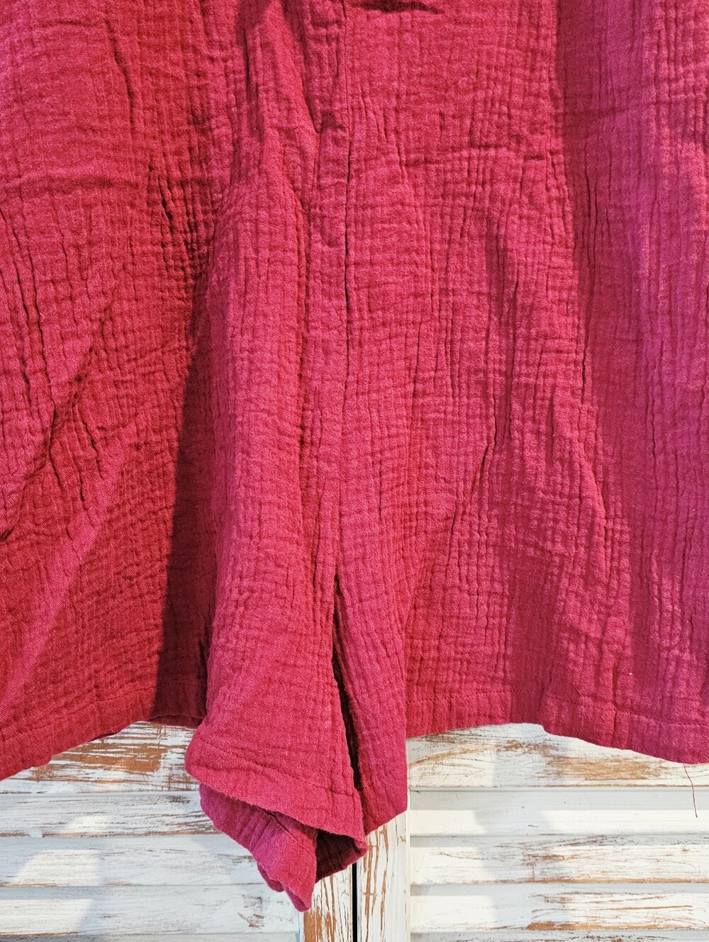 PatPat 100% Cotton Gauze Tie Front Romper L Berry Boho Free People Style Vacay - Picture 6 of 12